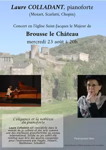 Concert en l'église Saint Jacques le Majeur de Brousse le Château, mercredi 23 août à 20h